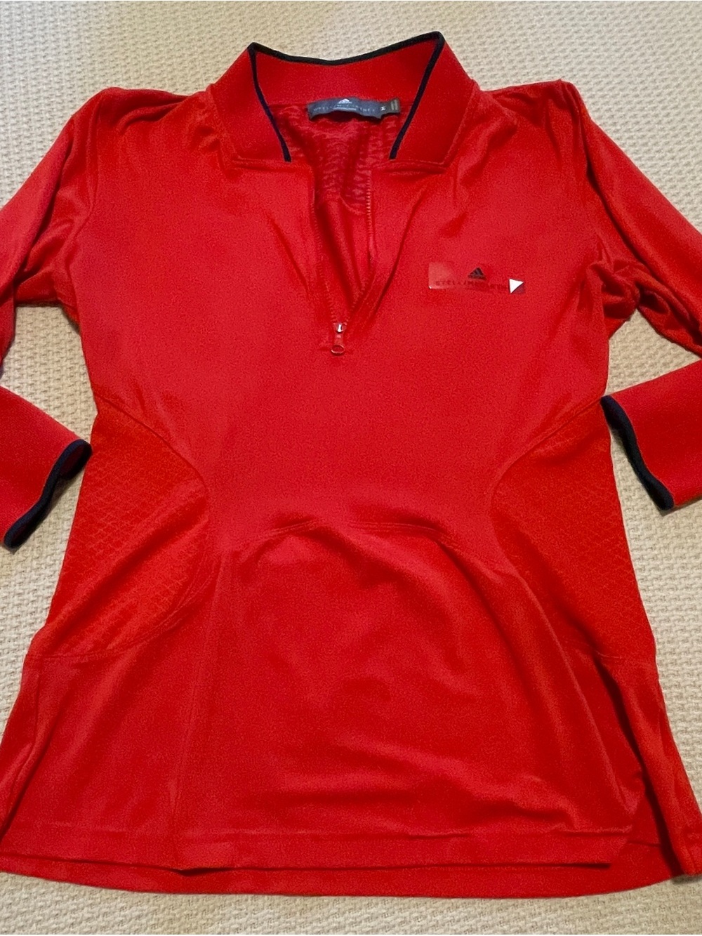 Adidas Stella McCartney Red Quarter-Zip Athletic Top